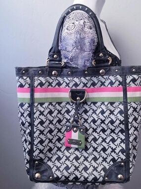 Vintage y2k Rare Juicy Couture houndstooth scottie leather purse